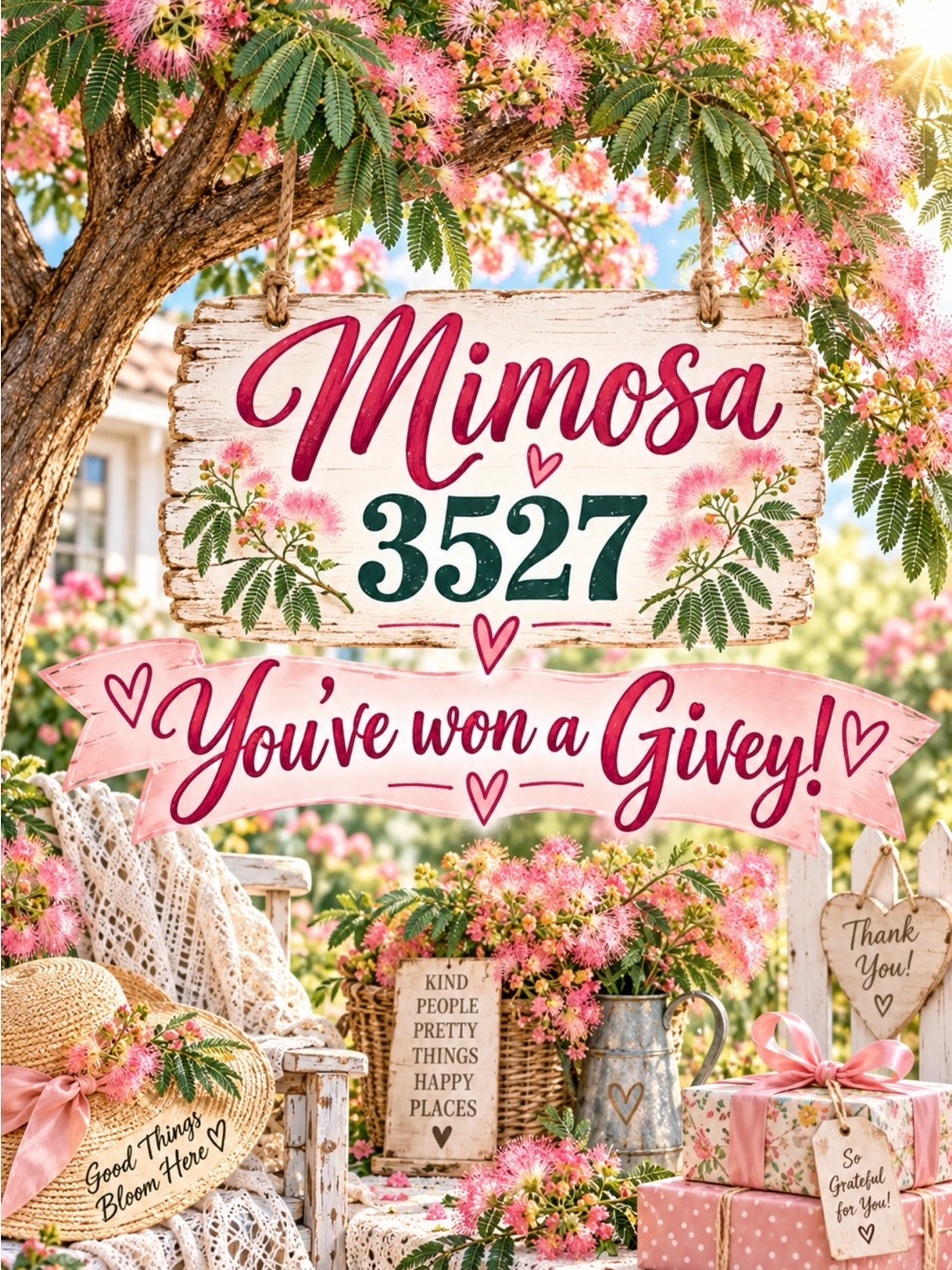 Mimosa3527 You've Won a Givey!' flyer